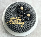 Set 5 decoratiuni comestibile din pasta de zahar, Flori negre-aurii Decoratiuni din Pasta de Zahar Naty Shop