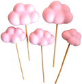 Set 5 decoratiuni comestibile din pasta de zahar, Nori, roz deschis Decoratiuni din Pasta de Zahar Naty Shop
