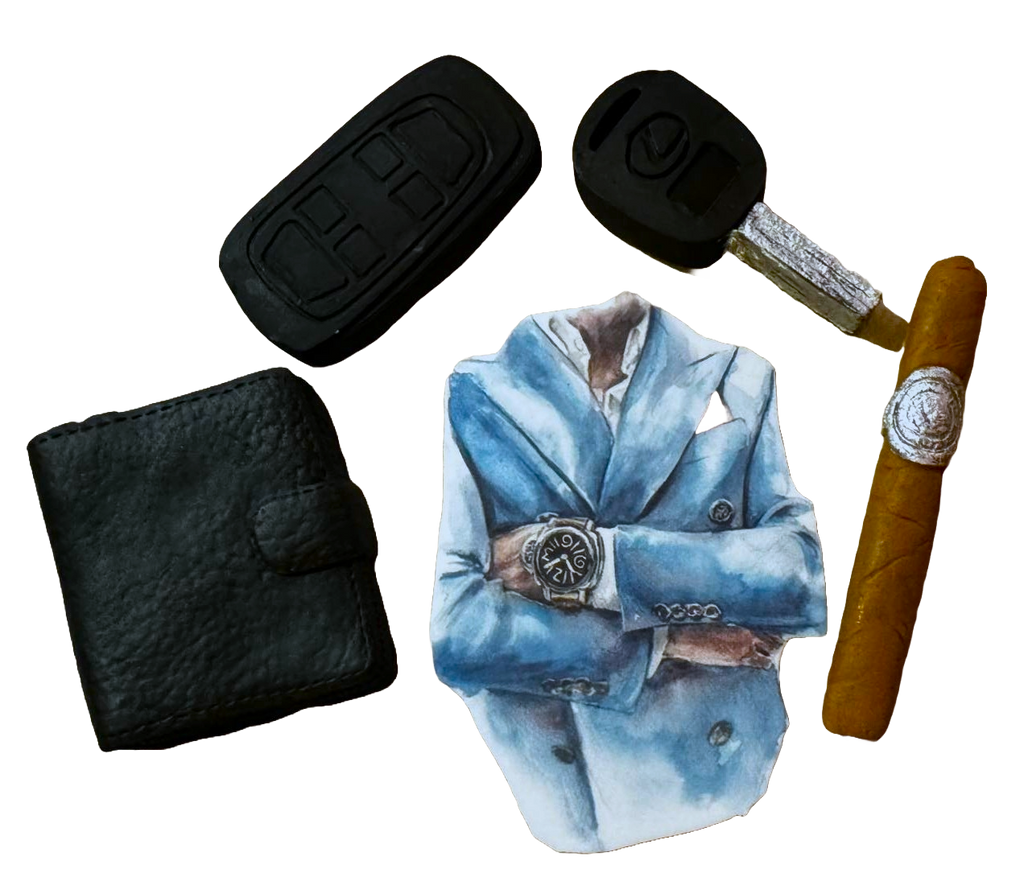 Set 5 decoratiuni comestibile din pasta de zahar, Barbat Decoratiuni din Pasta de Zahar Naty Shop