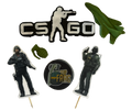 Set 6 decoratiuni comestibile din pasta de zahar, Counter-Strike: Global Offensive (CS:GO) Decoratiuni din Pasta de Zahar Naty Shop