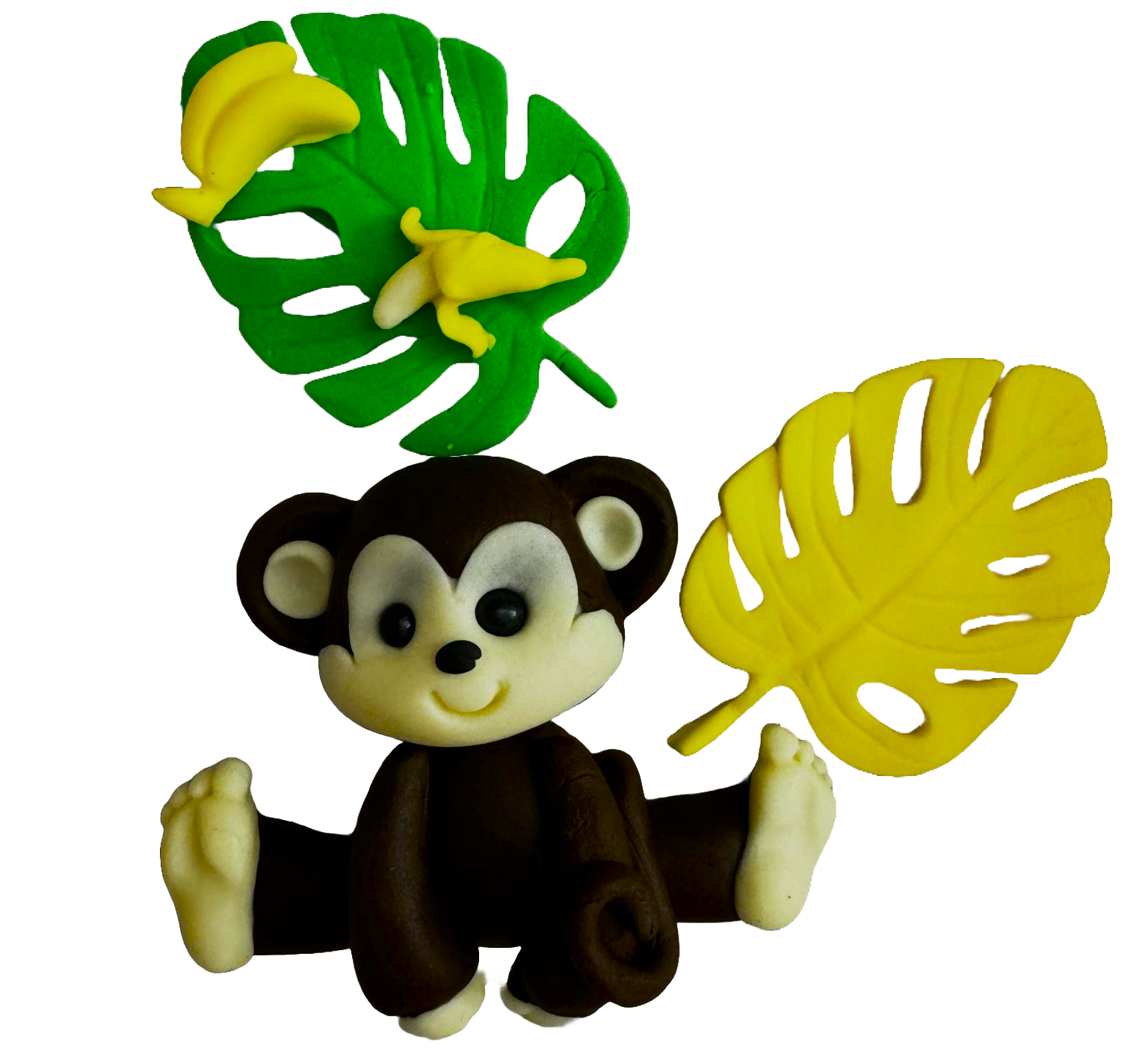 Set 5 decoratiuni comestibile din zahar, Maimuta Decoratiuni din Pasta de Zahar Nati Shop