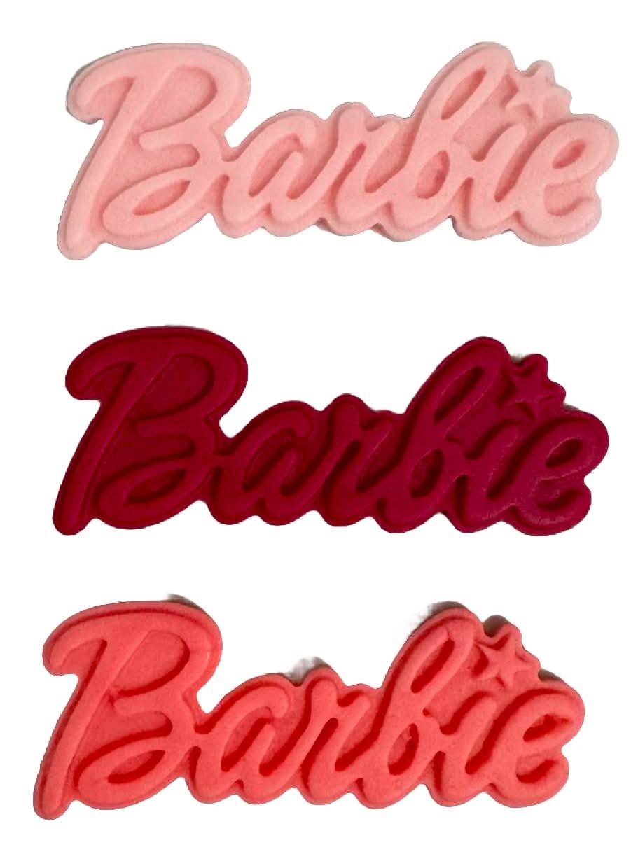 Set 3 decoratiuni comestibile din zahar, Barbie Decoratiuni din Pasta de Zahar Nati Shop