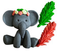 Set 3 decoratiuni comestibile din zahar, Elefant Decoratiuni din Pasta de Zahar Nati Shop