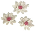 Set 3 decoratiuni comestibile din zahar, Flori albe Decoratiuni din Pasta de Zahar Nati Shop