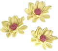 Set 3 decoratiuni comestibile din zahar, Flori galbene Decoratiuni din Pasta de Zahar Nati Shop