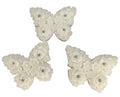 Set 3 decoratiuni comestibile din zahar, Fluturi albi Decoratiuni din Pasta de Zahar Nati Shop