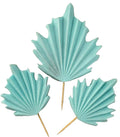 Set 3 decoratiuni comestibile din zahar, Frunze exotice bleu Decoratiuni din Pasta de Zahar Nati Shop