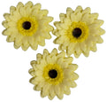 Set 3 decoratiuni comestibile din zahar, Gerbera galben deschis Decoratiuni din Pasta de Zahar Nati Shop