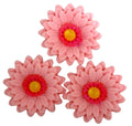 Set 3 decoratiuni comestibile din zahar, Gerbera roz Decoratiuni din Pasta de Zahar Nati Shop