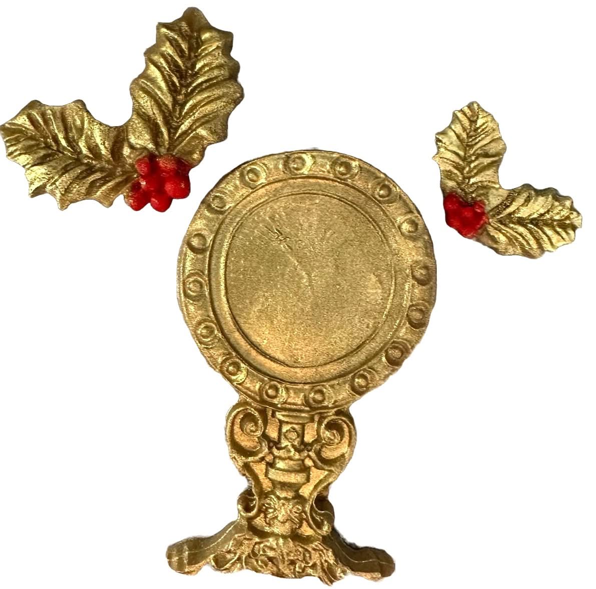 Set 3 decoratiuni comestibile din zahar, Sarbatori de iarna Decoratiuni din Pasta de Zahar Nati Shop