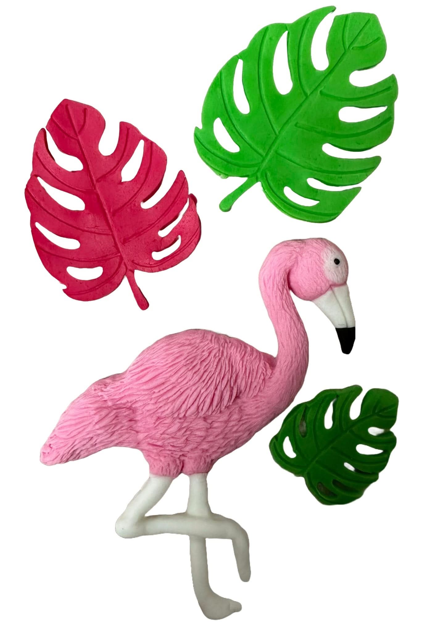 Set 4 decoratiuni comestibile din zahar, Flamingo Decoratiuni din Pasta de Zahar Nati Shop