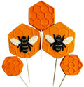 Set 5 decoratiuni comestibile din zahar, Albine Decoratiuni din Pasta de Zahar Nati Shop