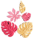 Set 5 decoratiuni comestibile din zahar, Frunze exotice Decoratiuni din Pasta de Zahar Nati Shop