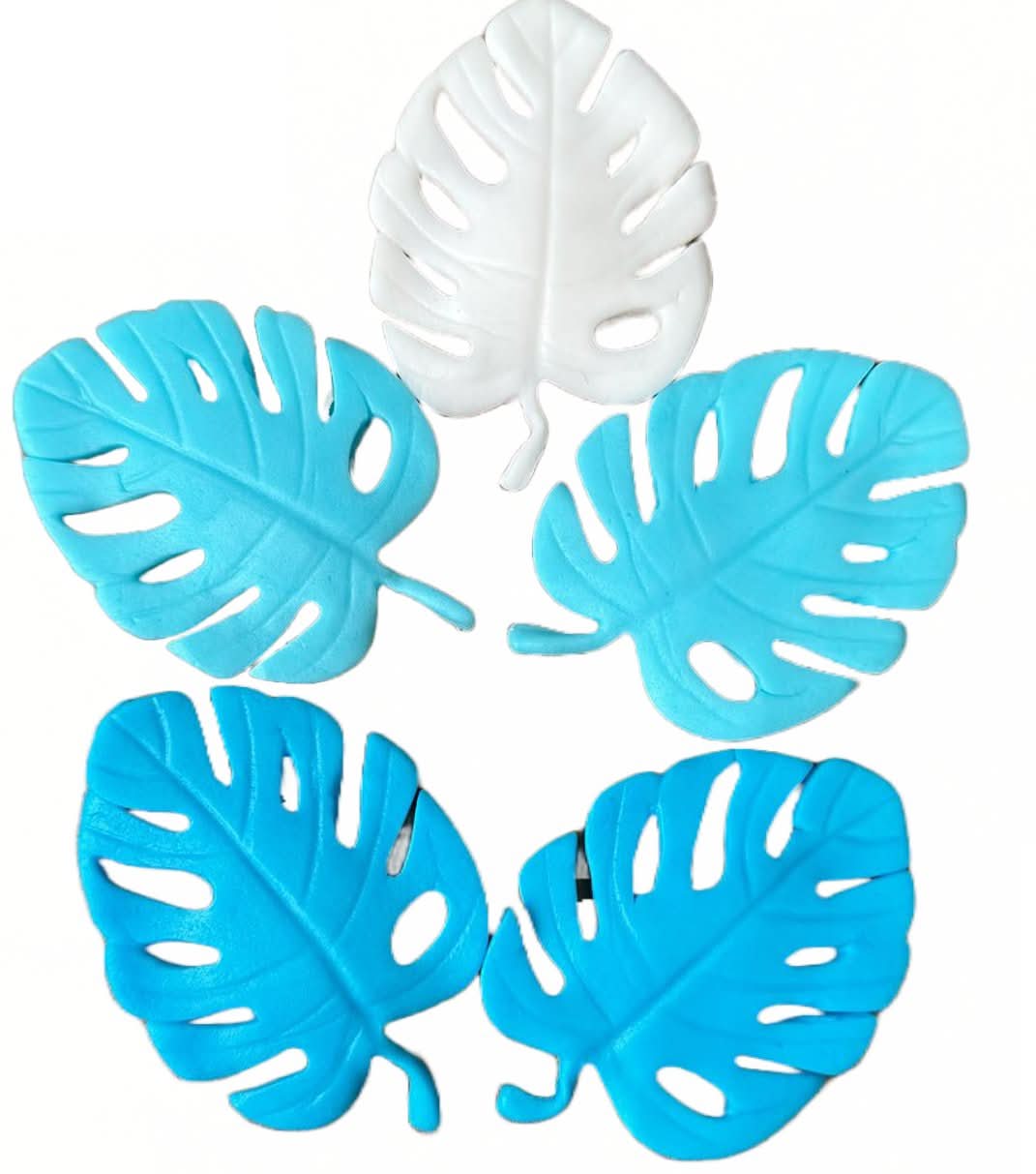 Set 5 decoratiuni comestibile din zahar, Frunze exotice Decoratiuni din Pasta de Zahar Nati Shop