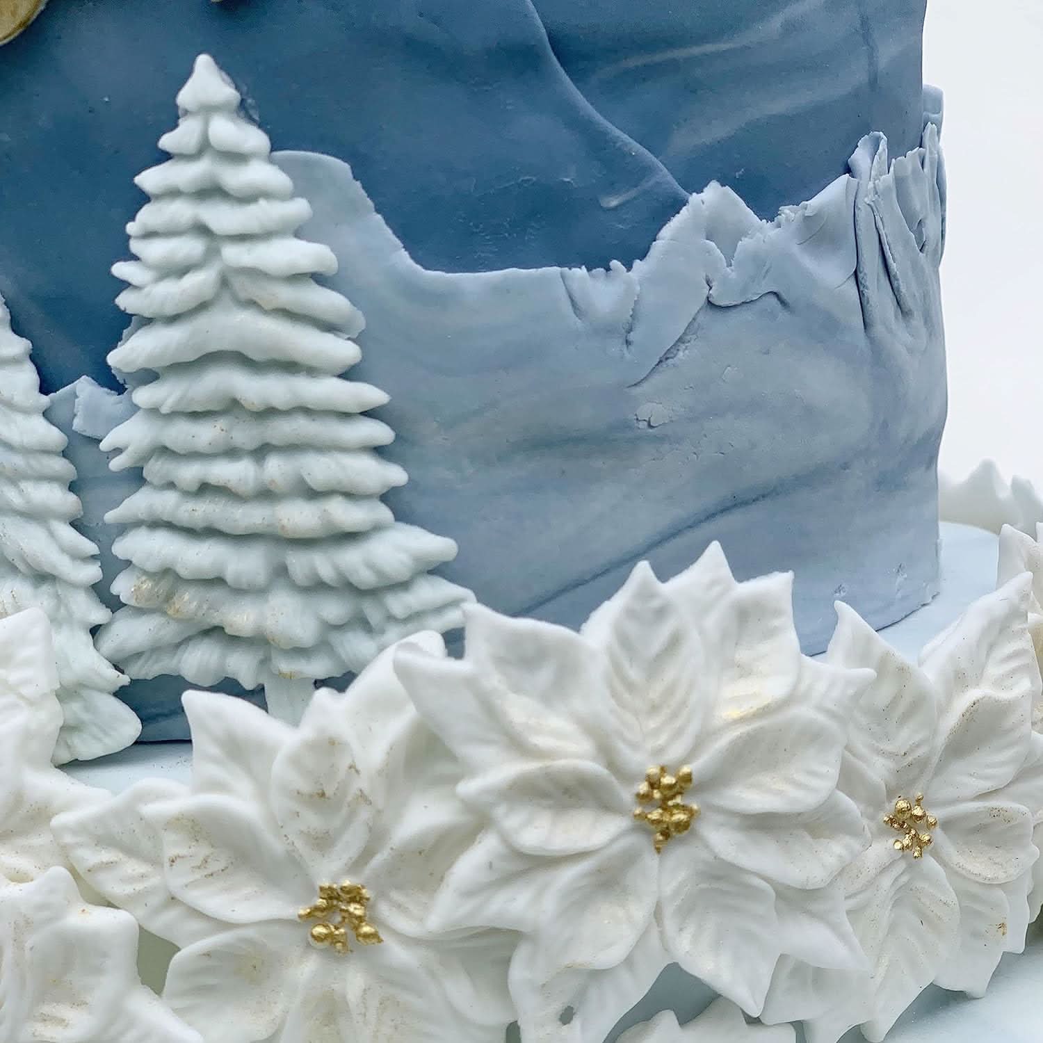 Set 5 decoratiuni comestibile din zahar, Iarna Decoratiuni din Pasta de Zahar Nati Shop