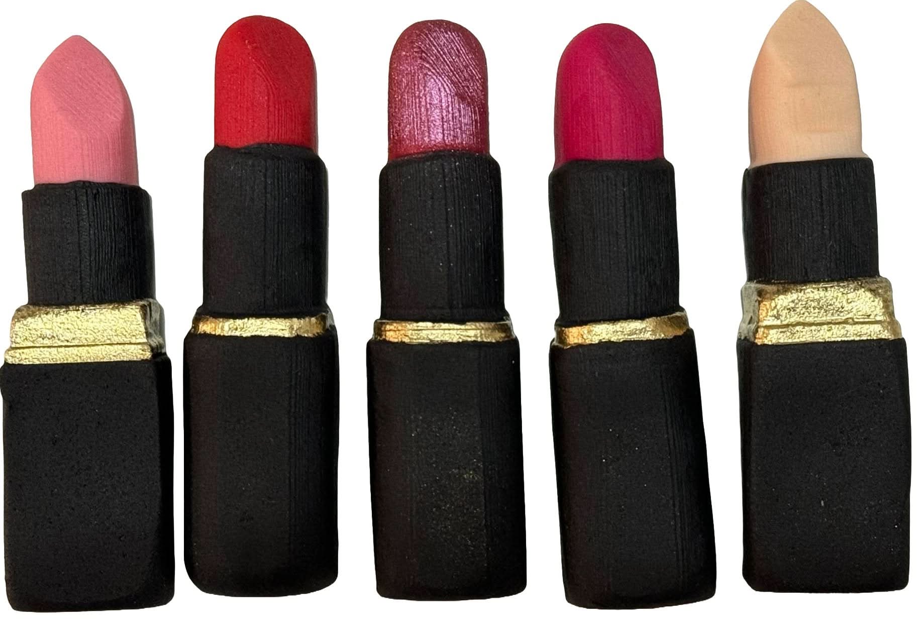 Set 5 decoratiuni comestibile din zahar, Rujuri Decoratiuni din Pasta de Zahar Nati Shop