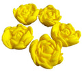 Set 5 decoratiuni comestibile din zahar, Trandafiri galbeni Decoratiuni din Pasta de Zahar Nati Shop