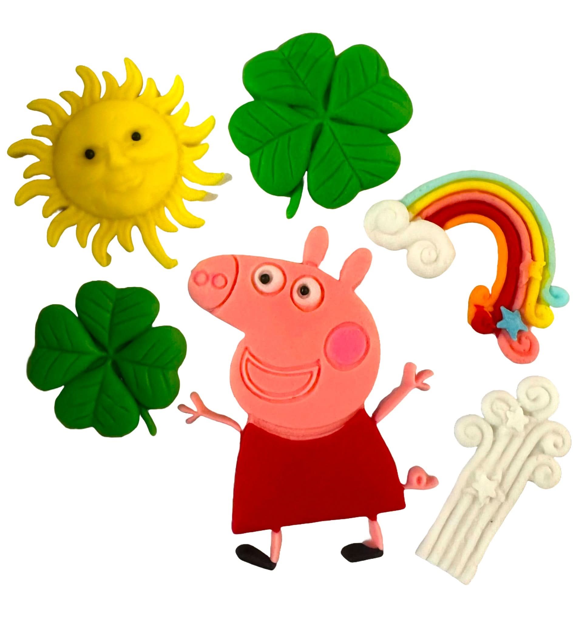 Set 6 decoratiuni comestibile din zahar, Peppa pig Decoratiuni din Pasta de Zahar Nati Shop