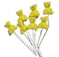 Set 7 decoratiuni comestibile din zahar, Ursuleti galben Decoratiuni din Pasta de Zahar Nati Shop