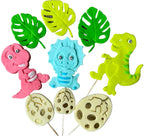 Set 9 decoratiuni comestibile din zahar, Dinozauri Decoratiuni din Pasta de Zahar Nati Shop