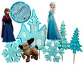 Set 9 decoratiuni comestibile din zahar, Frozen Decoratiuni din Pasta de Zahar Nati Shop