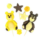 Set decoratiuni comestibile din zahar, Ursuleti Decoratiuni din Pasta de Zahar Nati Shop