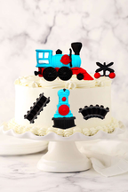 Set 5 decoratiuni comestibile din pasta de zahar, Trenulet Decoratiuni din Pasta de Zahar Nati Shop